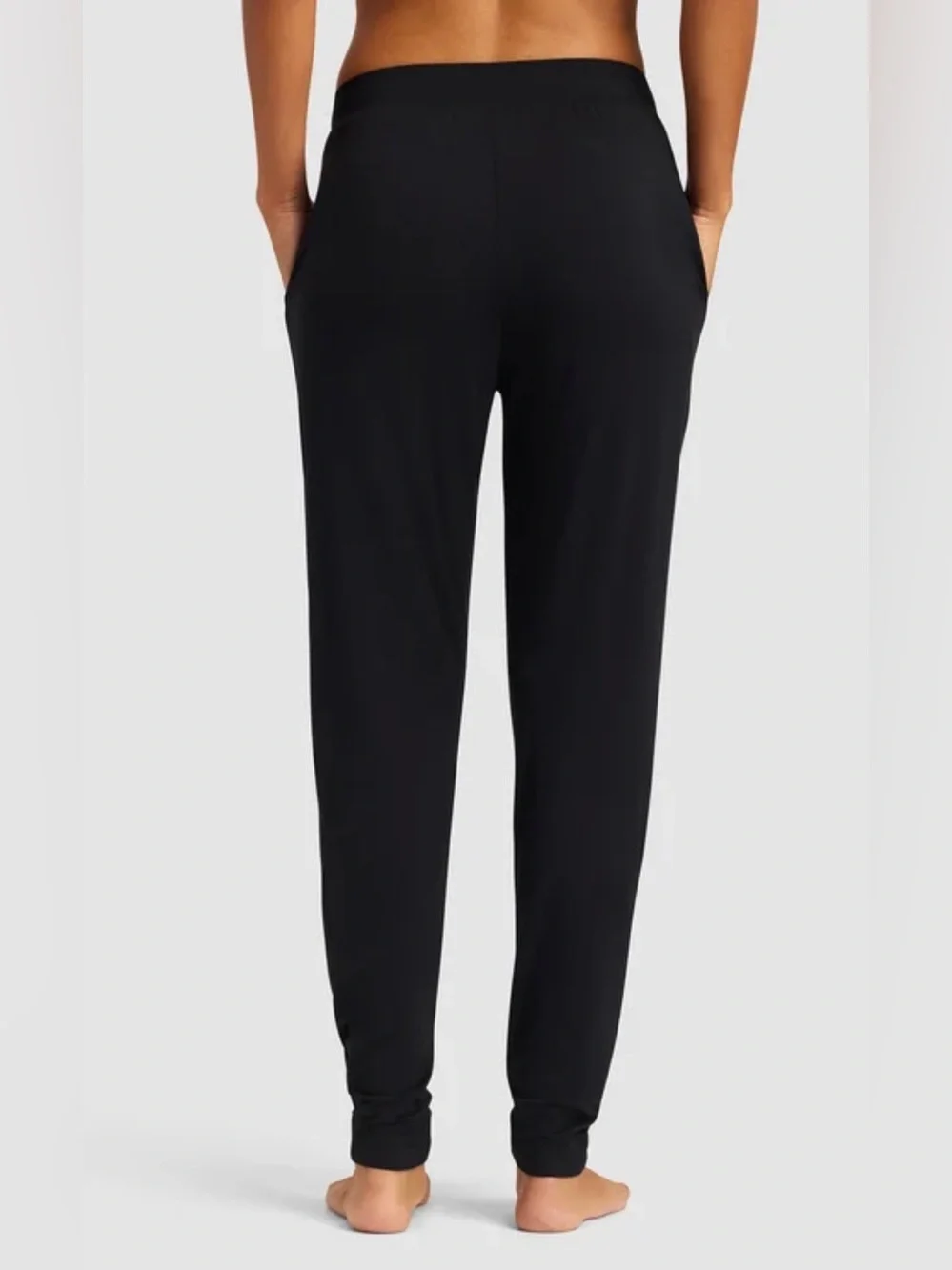 Cozy Earth Women's Bamboo Stretch-Knit Tapered Pant Black Small NWT